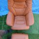 Fauteuil en cuir brun par Hjort-Knudsen
