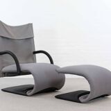 Zen easy chair with footrest by claude brisson for ligne roset