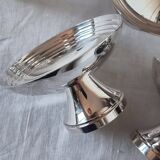 Set of 8 silver metal glasses for champagne or ice cream Mid Century Design