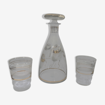 Carafe and two glasses