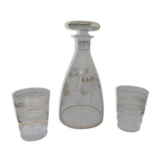 Carafe and two glasses