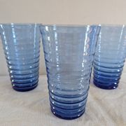 Long blue gradient drink glass – fine glass – 1970s