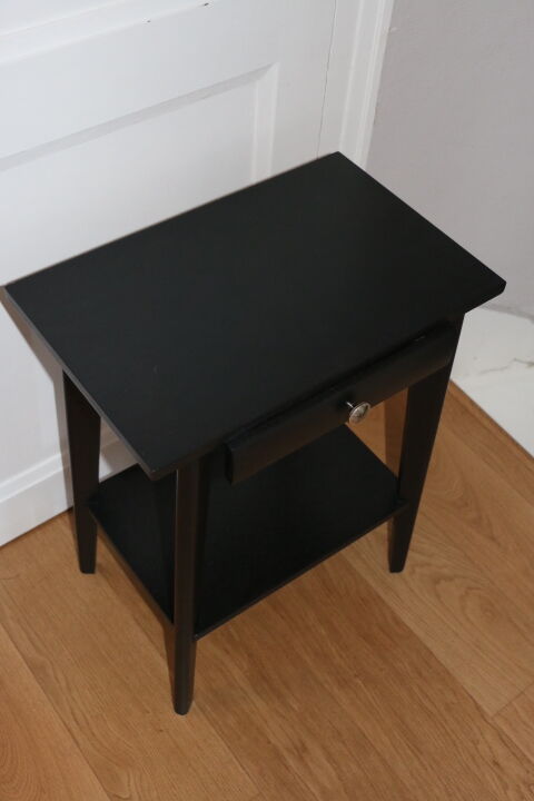 60s black drawer bedside