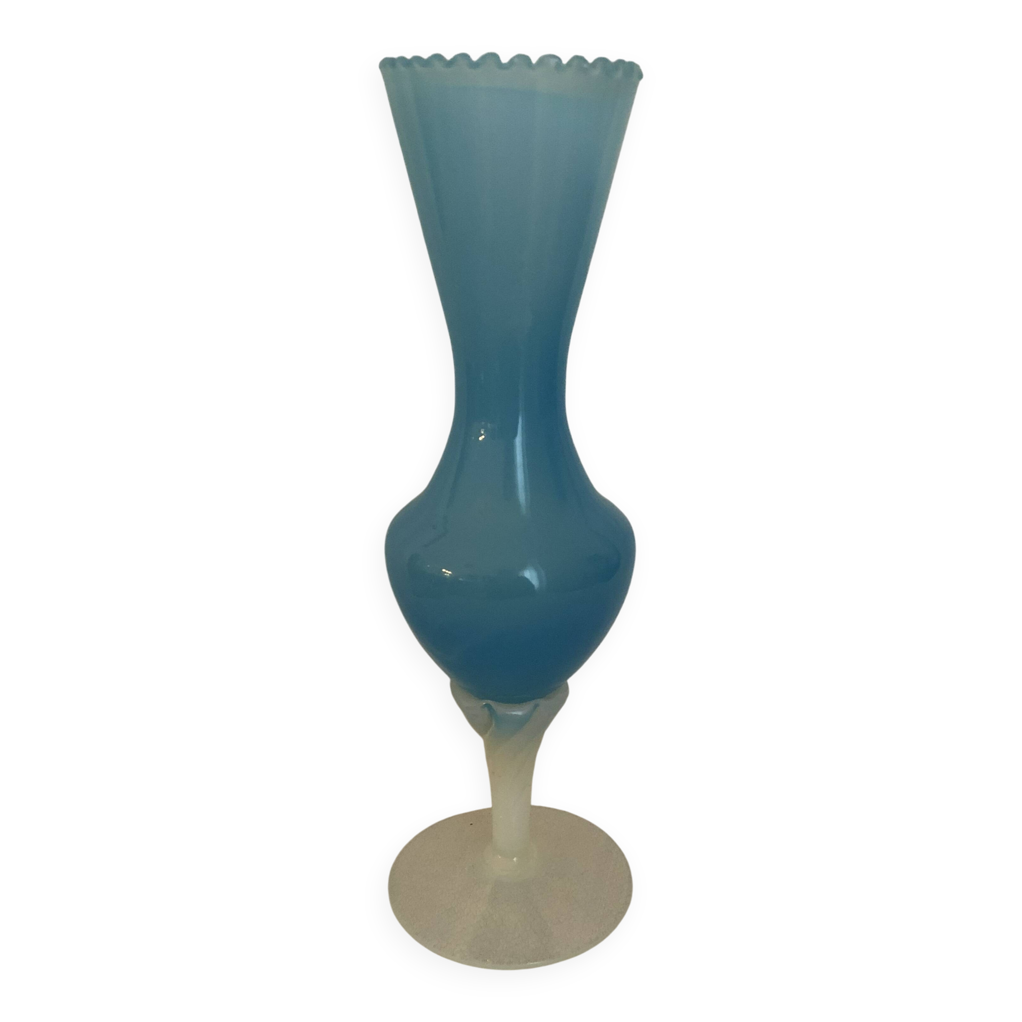 Blue opaline vase