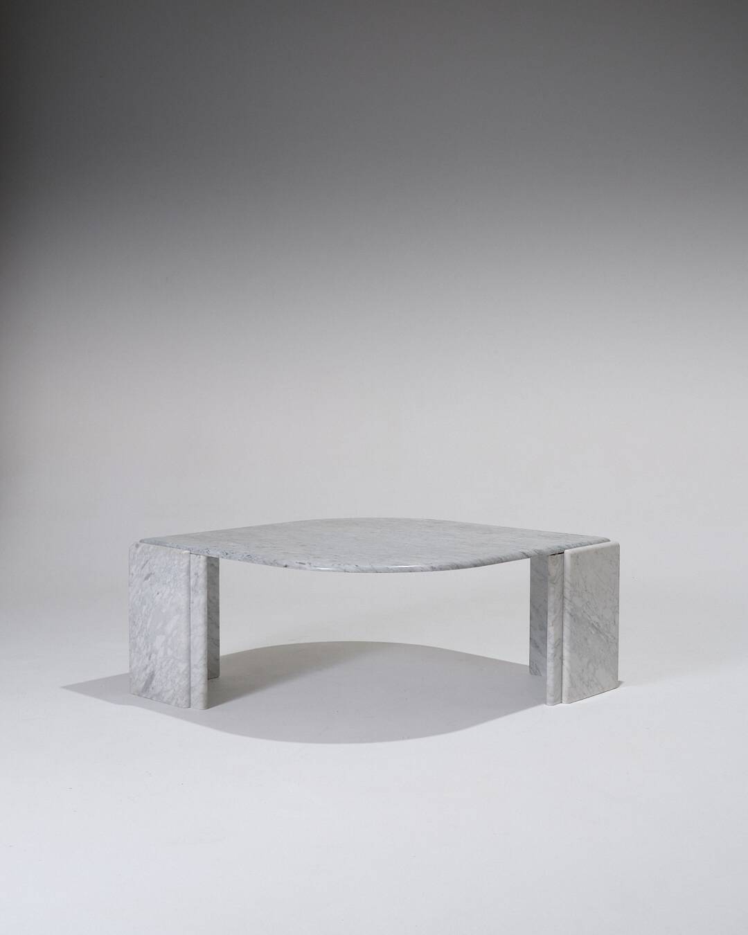 Gray Marble Drop-Shaped Coffee Table, 1980s