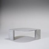 Gray Marble Drop-Shaped Coffee Table, 1980s