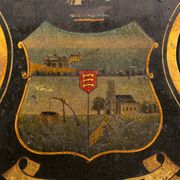 Antique 19thC English Hand Painted Essex Armorial Shield