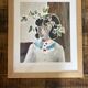 Femme aux feuilles, aquarelle sur papier, signée Ventil