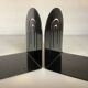 Pair of black metal bookends