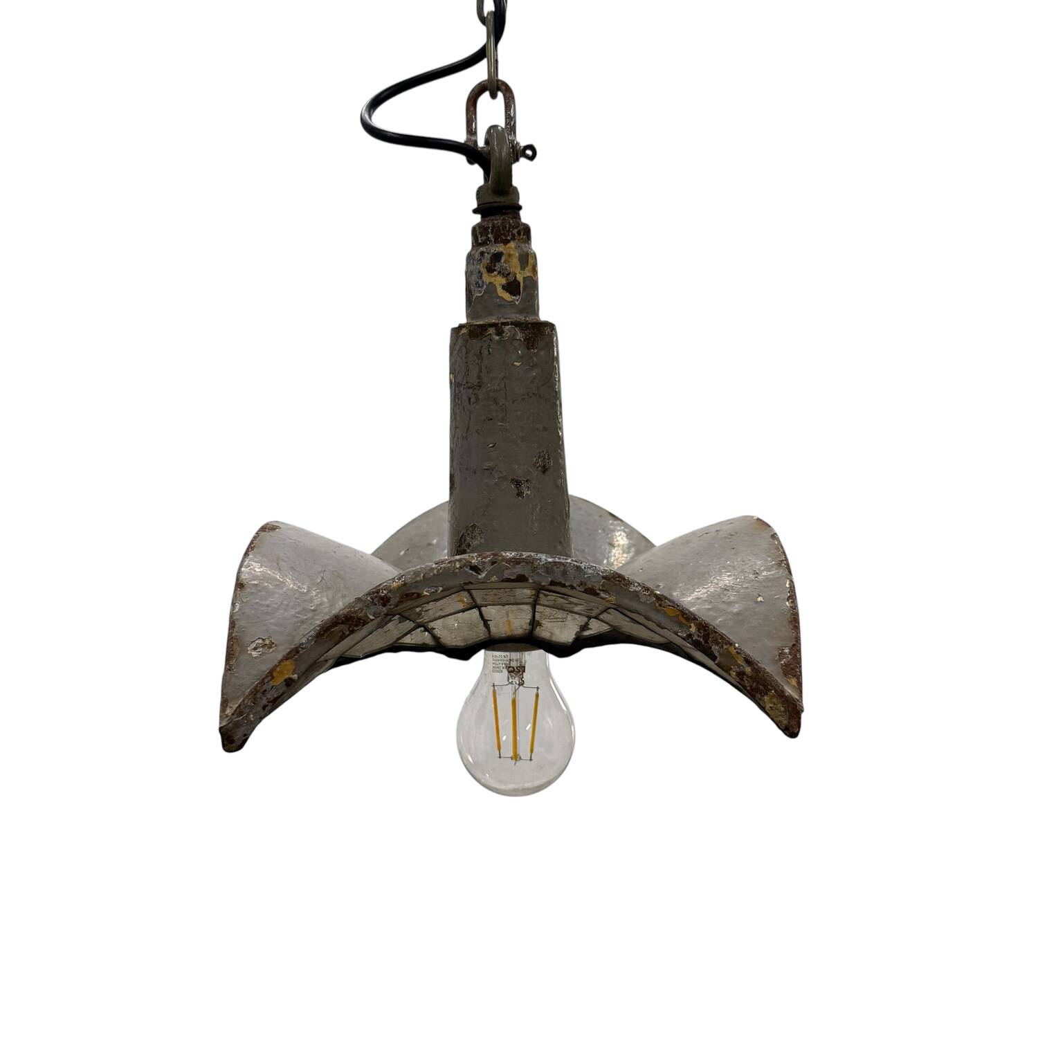 Nr. 1 Vintage industrial mirrored pendant light by Esla