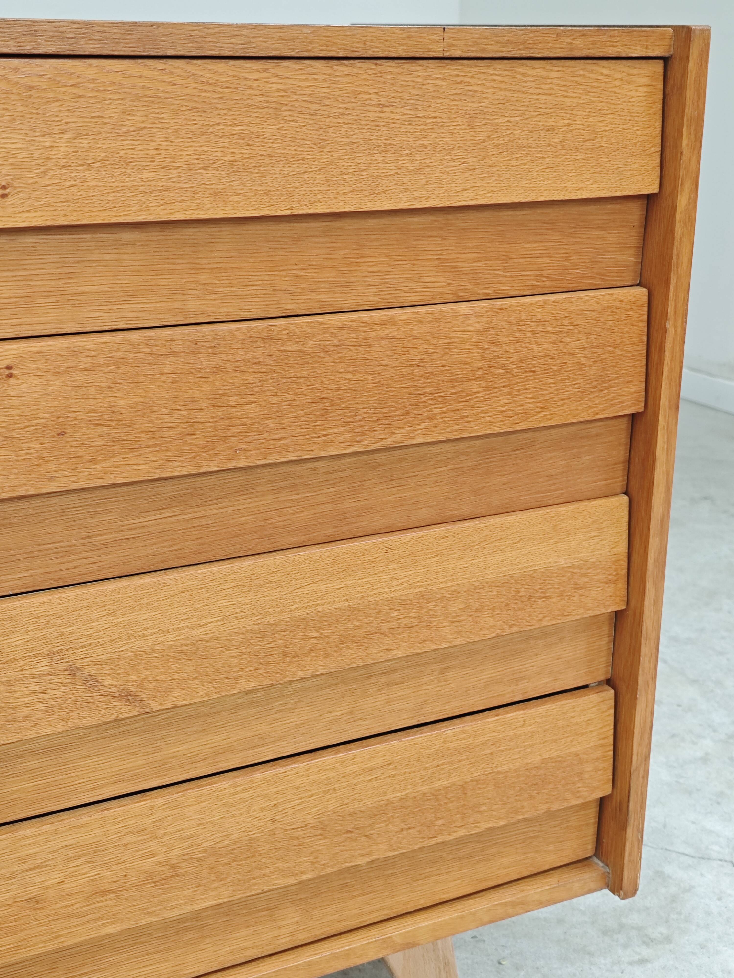 Sideboard U 458 light oak Jiri Jiroutek for Interier Praha 1960