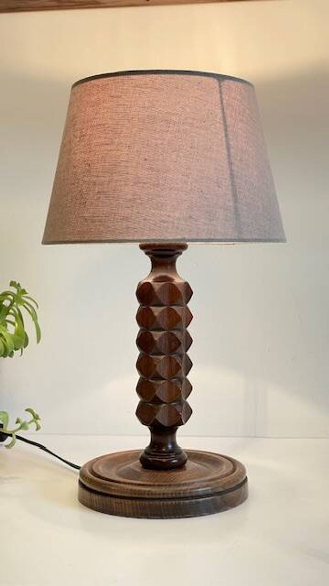 LAMPE Bois Charles DUDOUYT Vintage