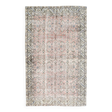 Light Pink & Blue Floral Turkish Vintage Rug, 155x248Cm