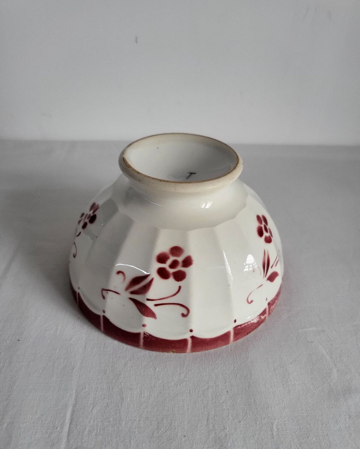 Antique faceted earthenware bowl, Digoin Badonviller