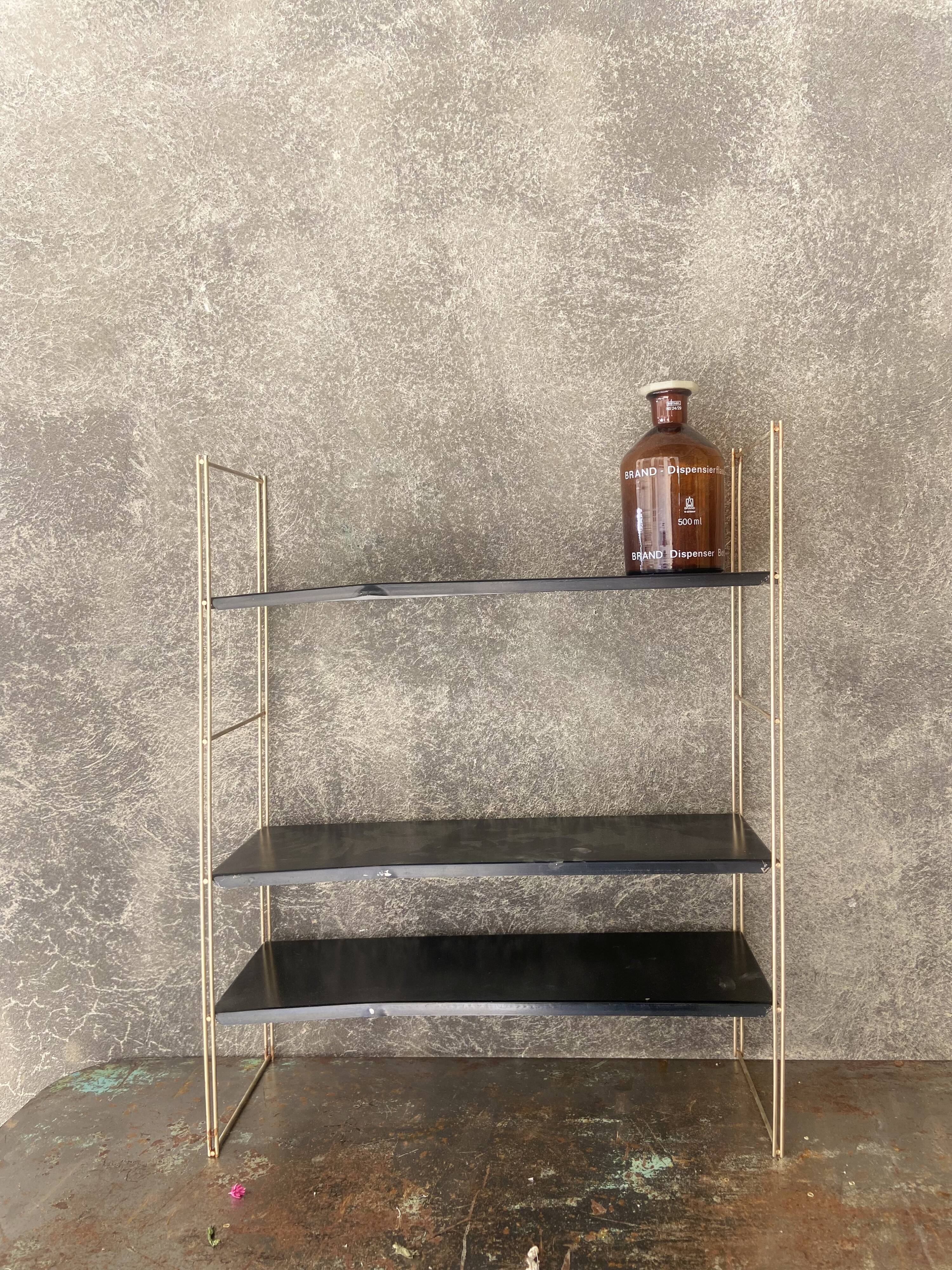 Vintage gold string metal shelf