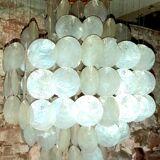 Ceiling light mother-of-pearl grapevines