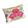 Embroidered rectangular cushion floral pattern
