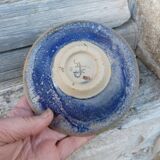 Blue stoneware ceramic bowl by an artist