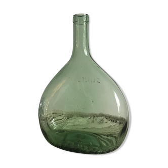 Glass bottle lady jeanne green flat 2 liters