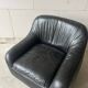 Italian black leather lounge chair
