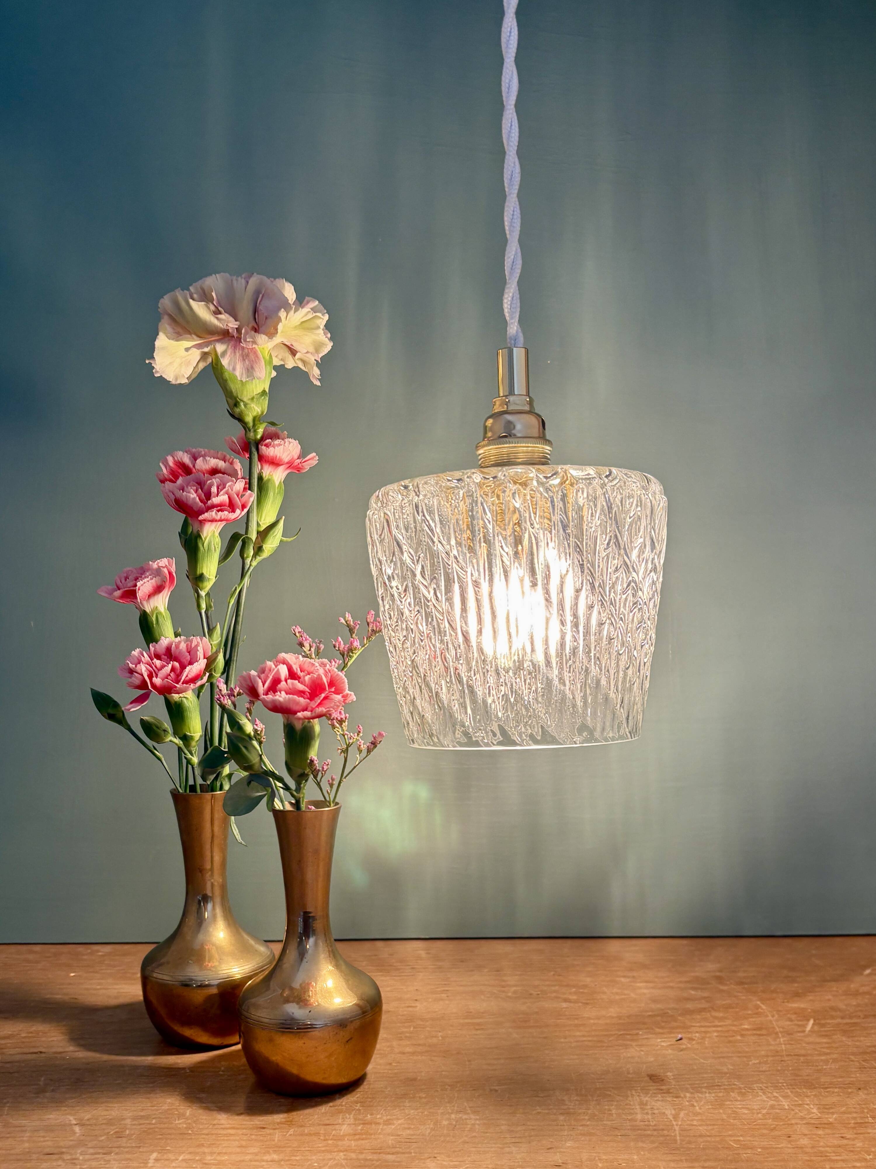 Vintage glass globe pendant light
