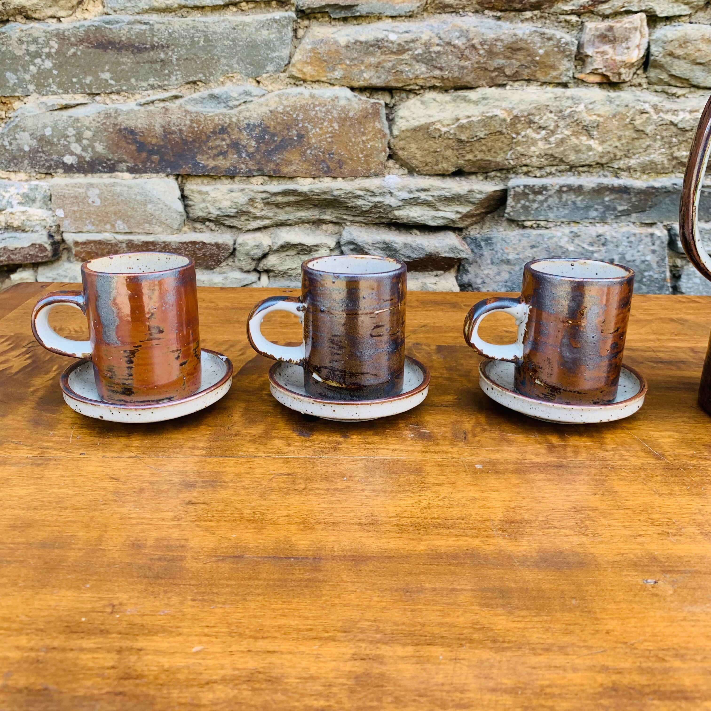 Vintage stoneware coffee set from the 1970s