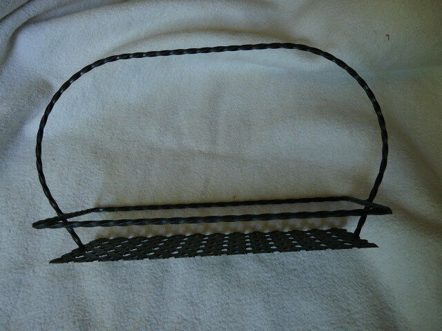Tray in black perforated metal