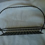 Tray in black perforated metal