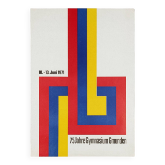 Vintage 1970s "Gymnasium Gmunden" Graphic Athletics Exhibition Poster