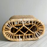 Vintage woven rattan beach cushion