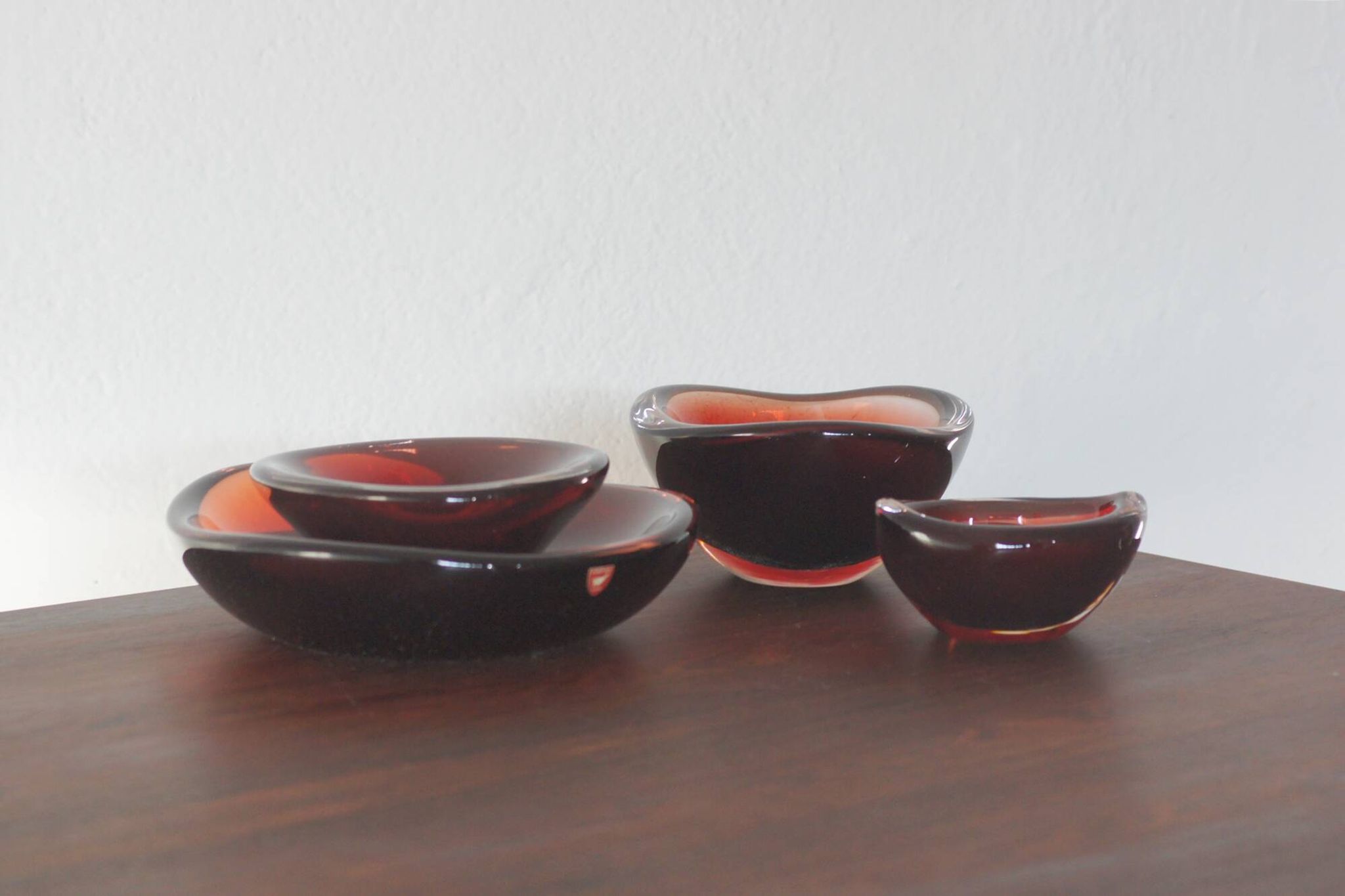 Selena Glass Bowl by Sven Palmqvist for Orrefors, 1950s, Set of 4