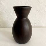 Ceramic vase painted in brown (wood effect), rounded model