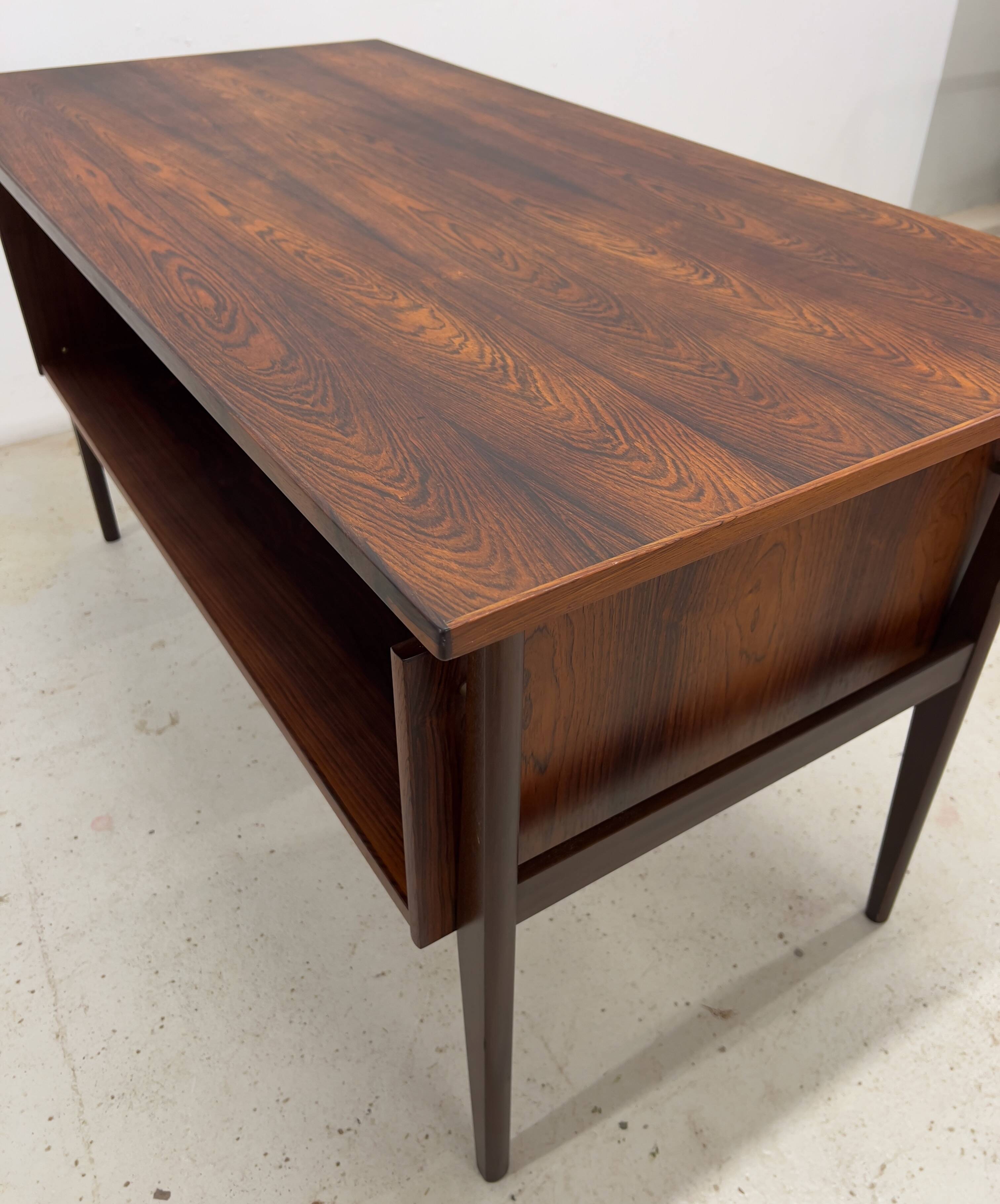 Rosewood 'Floating' Desk By Gunnar Nielsen For Tibergaard, 1960s.