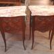 Paire de chevets style Louis XV en marqueterie