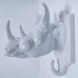 Porcelain rhinoceros design coat rack