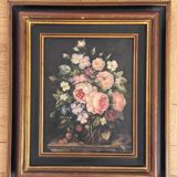 Oil on canvas by Henri Bonhotal - floral still life