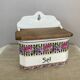 Earthenware salt cellar with rose decoration, made in Czechoslovakia, early 20th century