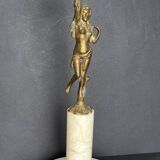 Candelabra in white marble and gilded bronze