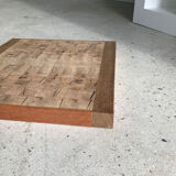 Decorative wooden top with checkerboard effect