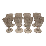 8 crystal aperitif glasses by "Baccarat", model "Caton"