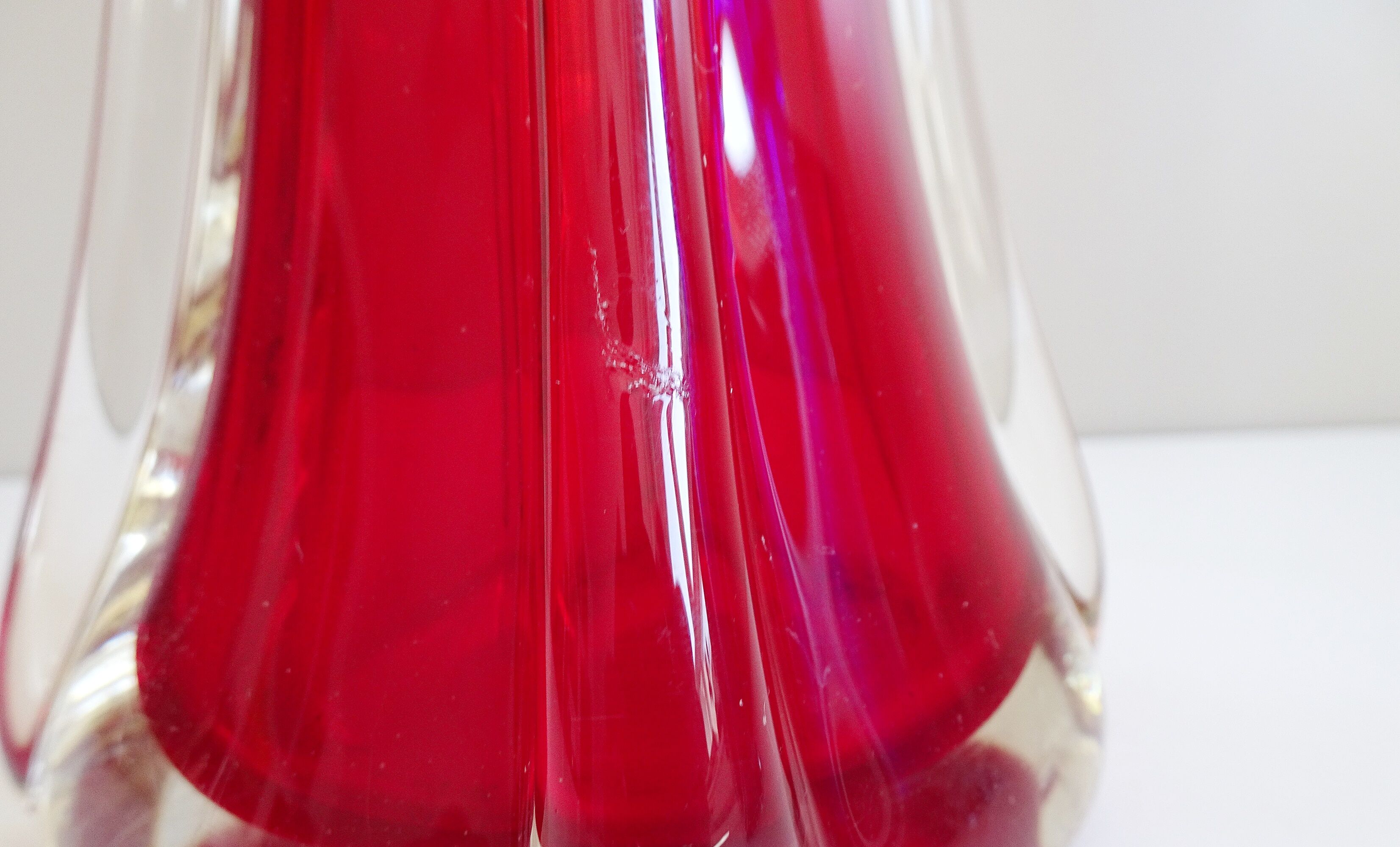 Murano glass vases red and blue