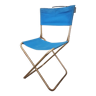 Vintage Lafuma Chantazur camping chair in blue canvas and gold metal