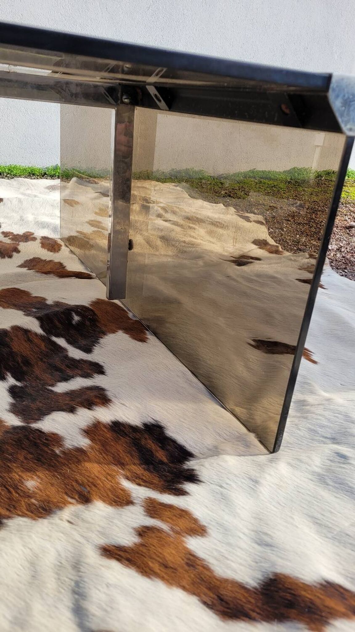 Smoked glass coffee table by Galloti and Radice Italy, 1970s
