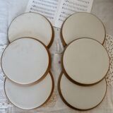 6 assiettes plates vintage grès