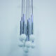 Suspension vintage with 9 bulbs in frosted glass 1960