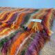 Brown mohair wool blanket/throw by Vian-Tiran.