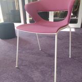 Set of Kicca Kastel chairs with fixed legs - plum/white - Made in Italy