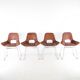 Suite de 4 chaises en rotin et chrome