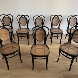 Série de 8 chaises viennoises N.33 de J&J Kohn, 1900