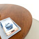 Brutalist round table in solid oak, 1960s.